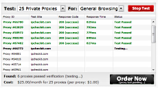 InstantProxies test 25 private proxies browsing